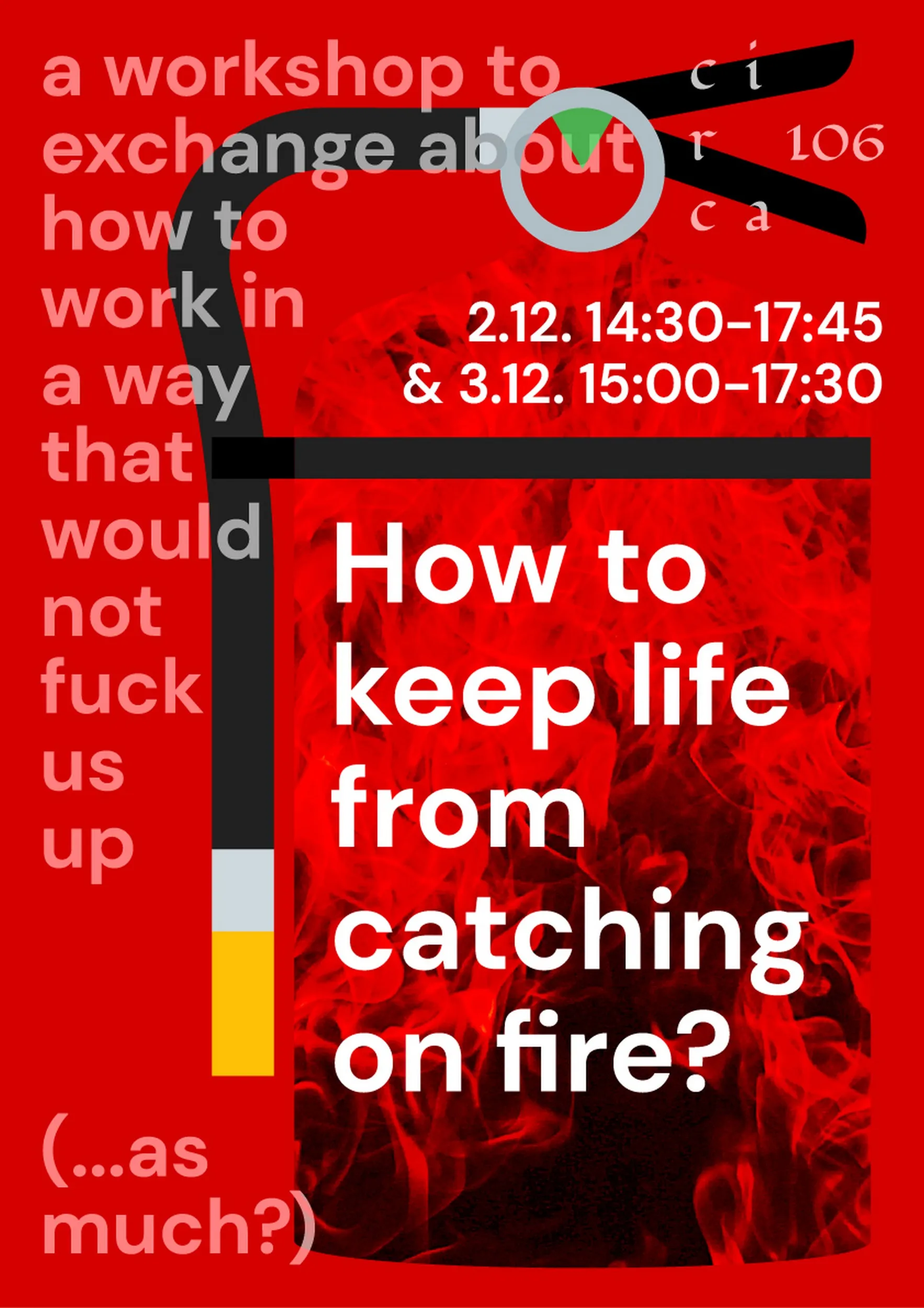Plakat für ein Workshop im Projektraum circa106 in Bremen.